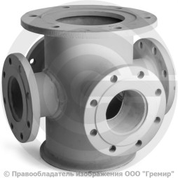 Крест с пожарной подставкой фланцевый ППКФ стальной Ду 150-150