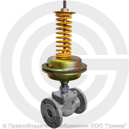 Регулятор перепада давления прямого действия НО чугунный фланцевый Ду-80 Ру-16 Kvy=100м3/ч 0,05-0,3 МПа Энерготехномаш УРРД-НО-РПД