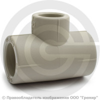 Тройник PP-RCT редукционный серый Дн 75-63-75 Wavin Ekoplastik