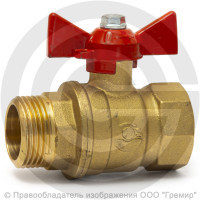 Кран латунный Ду-20 (3/4") Ру-40 ВР-НР (ВН-НАР) бабочка VALFEX 11Б27фт1М Кран латунный Ду-20 (3/4") Ру-40 ВР-НР (ВН-НАР) бабочка VALFEX 11Б27фт1М