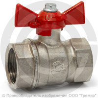 Кран латунный Ду-32 (1 1/4") Ру-40 ВР (ВН) муфтовый никель бабочка VALFEX 11Б27фт1М Кран латунный Ду-32 (1 1/4") Ру-40 ВР (ВН) муфтовый никель бабочка VALFEX 11Б27фт1М