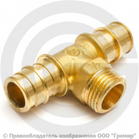 Тройник латунный для PE-X труб Дн 20-3/4"-20 НР (НАР) РОС