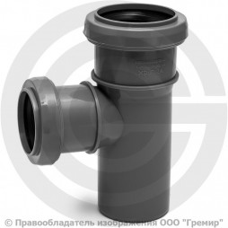 Тройник PP-H серый Дн 110-110 67гр б/нап в/к Ostendorf HT HTEA