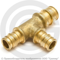 Тройник латунный переходной для PE-X труб Дн 40-20-40 GX151 Giacomini