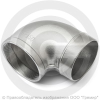 Отвод резьбовой (угольник) нержавеющий AISI 316 НР-ВР (НАР-ВН) Ду-80 (3")