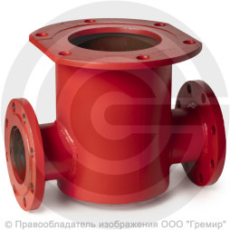 Подставка пожарная двойная фланцевая ППДФ стальная Ду 250-250 Ру-16 КЗСД