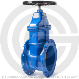 Задвижка чугунная фланцевая Ду-200 Ру-16 (Т<120°С) гайка чугун 30ч39р Китай