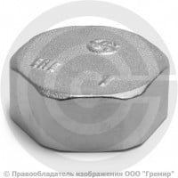Заглушка латунная ВР (ВН) Ду-32 (1 1/4") никель Aquasfera