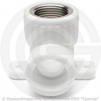 Угольник PP-R комбинированный белый ВР (ВН) Дн 25-1/2" с креплением VALFEX
