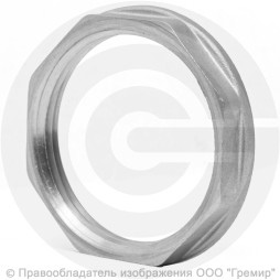 Контргайка латунная ВР (ВН") Ду-40 (1 1/2") никель LD