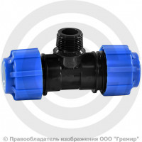 Тройник ПЭ компрессионный Дн 25-1/2"-25 Ру-16 НР (НАР) VALFEX