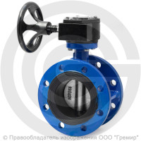 Затвор чугунный поворотный фланцевый с редуктором Ду-125 Ру-16 EPDM с чугунным диском ABRA BUV-FL226