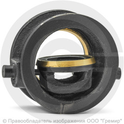 Клапан обратный поворотный чугунный межфланцевый Ду-80 Ру-16 (Т<225°С) 19ч21бр Мегастрой